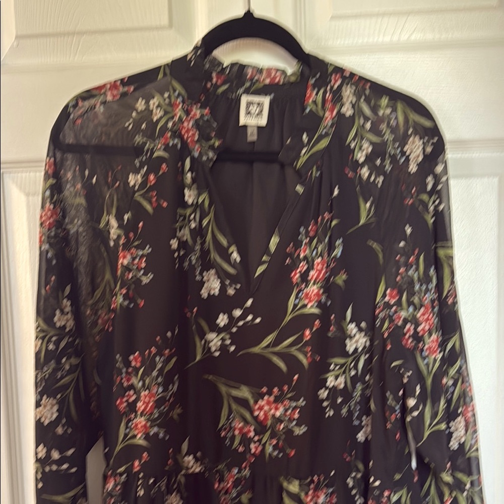 Anne Klein Black Floral Dress